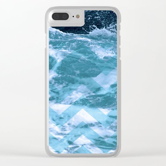 Blue Chevron Clear iPhone Case