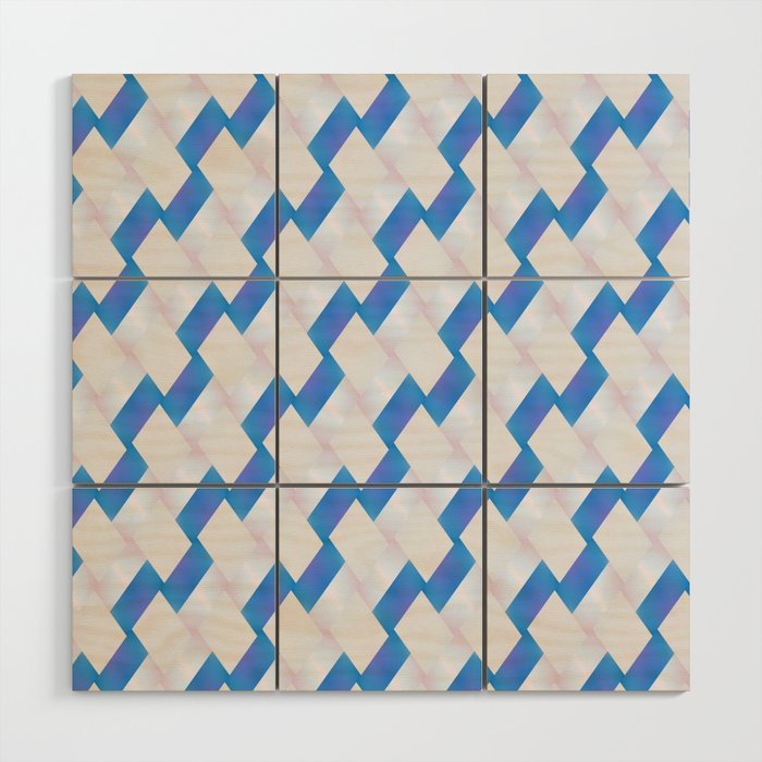Magic Patterns Blue and White Wood Wall Art