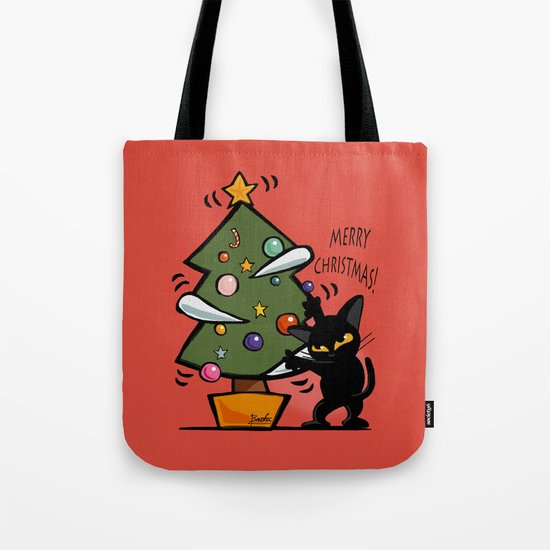 Cat Christmas Tote Bag