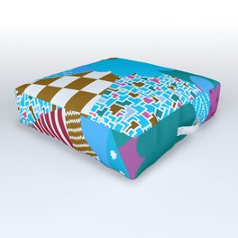 Geometric pattern collage 8 Outdoor Floor Cushion