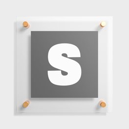 S (White & Grey Letter) Floating Acrylic Print