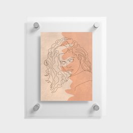 She is Fierce - Contemporary, Minimal Portrait 5 - Brown Floating Acrylic Print