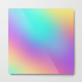 Bright Pastel Rainbow Gradient Metal Print