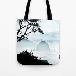 Misty Canon Beach Scenic from Ecola State Park Tote Bag