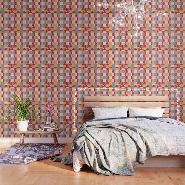 Scattered Cobweb - Mid-Century Modern Mosaic Wallpaper