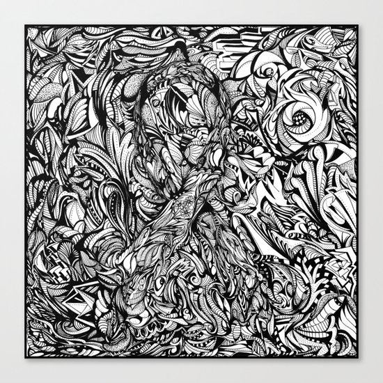 Conquer (Black & White Version) Canvas Print