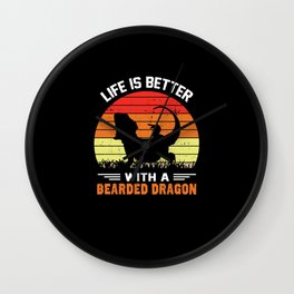 Bearded Dragon Reptile Lizard Fan Gift Wall Clock
