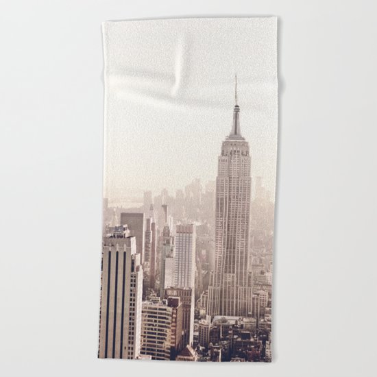 New York City Above the Cityscape Beach Towel
