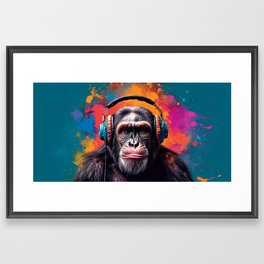 Urban Jungle: Chimp Graffiti Canvas Prints Framed Art Print