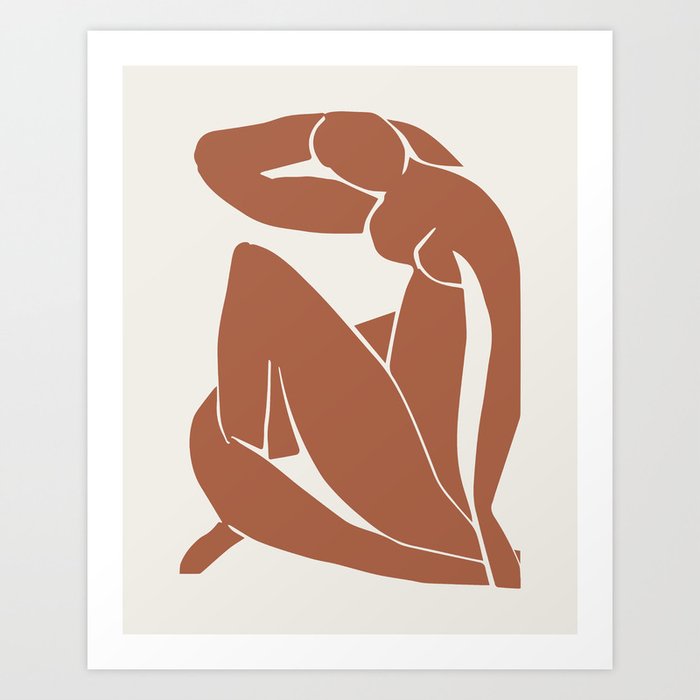 Matisse Woman, Terracotta, Matisse Abstract Nude Decor Art Print
