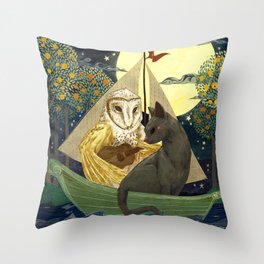 The Owl and the Pussycat Throw Pillow