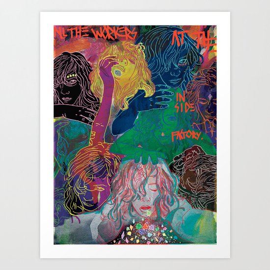 all the workers at the inside factory Art Print