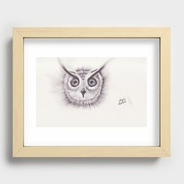 Charcoal Owl Recessed Framed Print