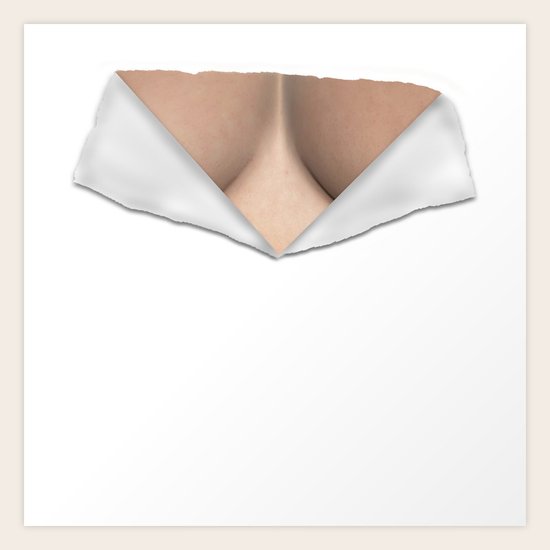 Torn Breast Cleavage Art Print