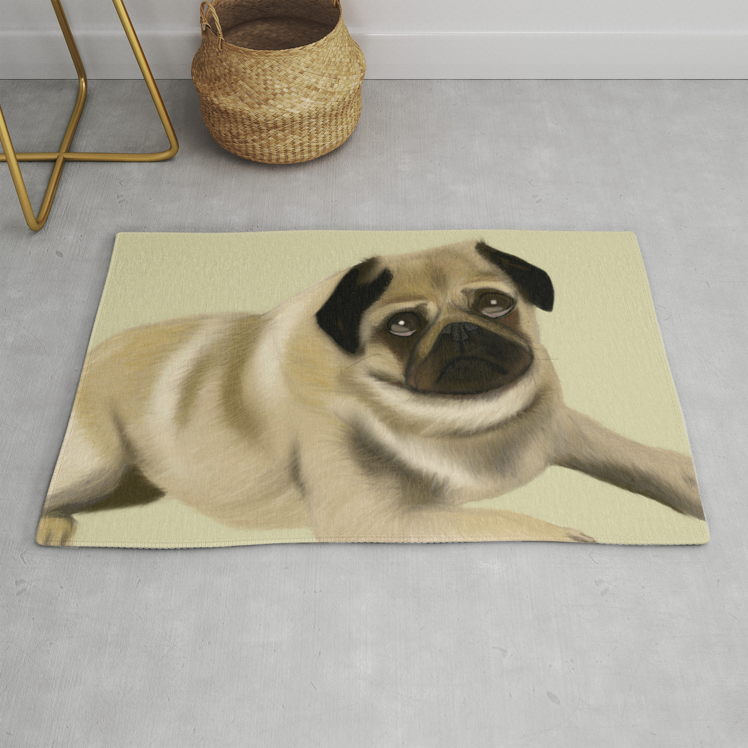 Doug The Pug Rug By Barefootartonline Society6 A friend of mine repaired to paris garden clad in one of these. doug the pug rug by barefootartonline