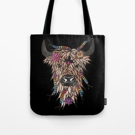Highland cow - papercut design Tote Bag