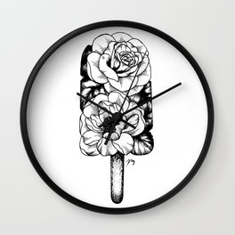 Floral Popsicle III (Rose & Peony) Wall Clock