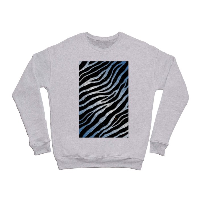 Ripped SpaceTime Stripes - Blue/White Crewneck Sweatshirt