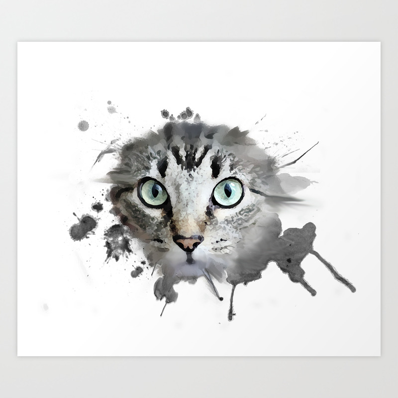 Cat Eyes Watercolor Art Print by Cats on Cats on Cats | Society6