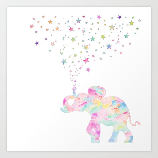MAKE ME HAPPY ELEPHANT Art Print