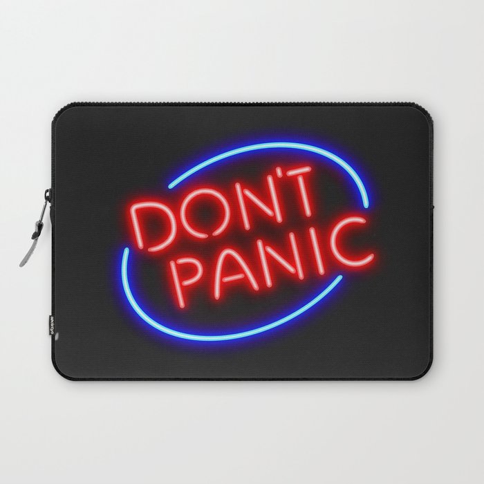 Hitchhiker's Guide - "Don't Panic" Neon Sign Laptop Sleeve