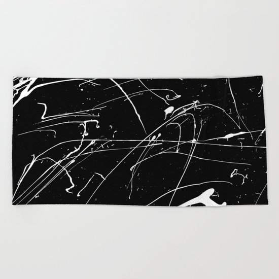MONOCHROME SPLATTER #2 Beach Towel