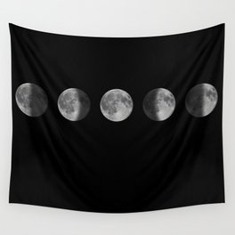 Phases of the Moon. Lunar cycle. Wall Tapestry