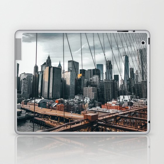 New York City Brooklyn Bridge and Manhattan skyline Laptop & iPad Skin