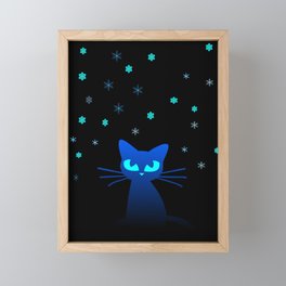 Glow in the Dark Cat Framed Mini Art Print