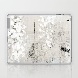 Grey and White Abstract with Black Texture: Scribble Series 02 Laptop & iPad Skin