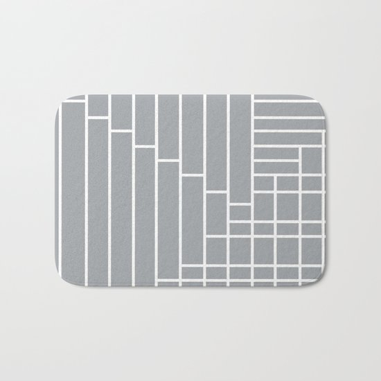 Fuzz Outline Grey Bath Mat