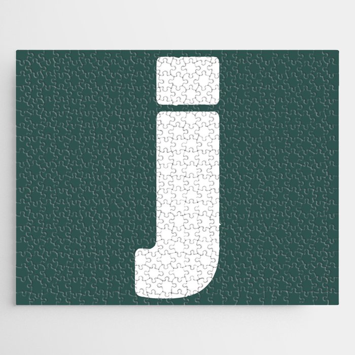 j (White & Dark Green Letter) Jigsaw Puzzle