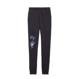 Narwhal and whale swim happily through the seas Kids Joggers