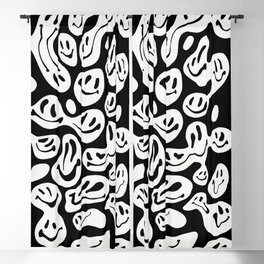Black and White Dripping Smiley Blackout Curtain