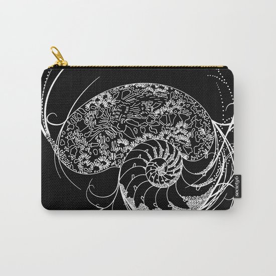 Black And White Shell Design Carry-All Pouch
