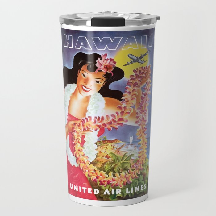 1955 HAWAII Airline Travel Poster Travel Mug