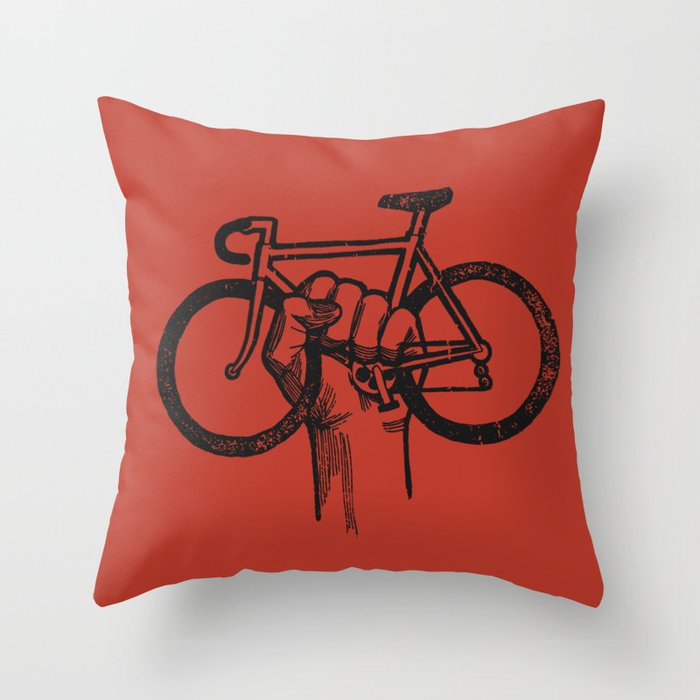 Bicycle Protest Sign Throw Pillow