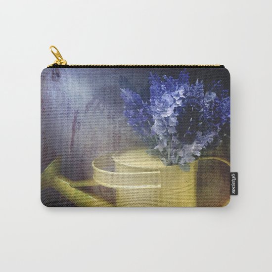 One yellow watering can with violet flowers Carry-All Pouch