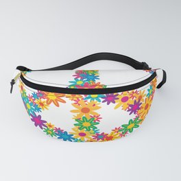 Floral Peace Sign Fanny Pack