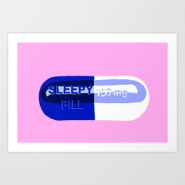 Sleepy Pill Pink Art Print