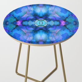 Indigo Blue Nebula Fractal  Side Table