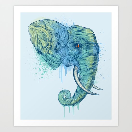 Elephant Portrait Art Print
