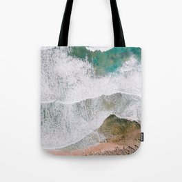 Waves of the ocean | Ericeira fine art travel photography | sea drone wall art Tote Bag
