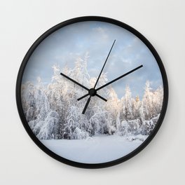 Snowy Tree Horizion Wall Clock