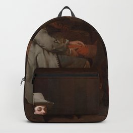 Michael Sweerts - Anthonij de Bordes and His Valet Backpack | Nationalgalleryo, Artprint, Decor, Painting, Frame, Vintage, Wallart, Poster, Old, Illustration 