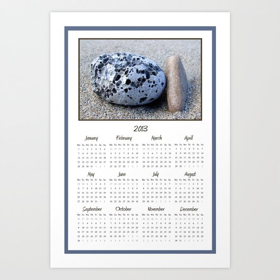 Beach Pebbles 2013 Calendar Art Print