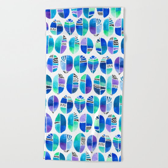 Oceanic Coffee Beans Pattern Beach Towel