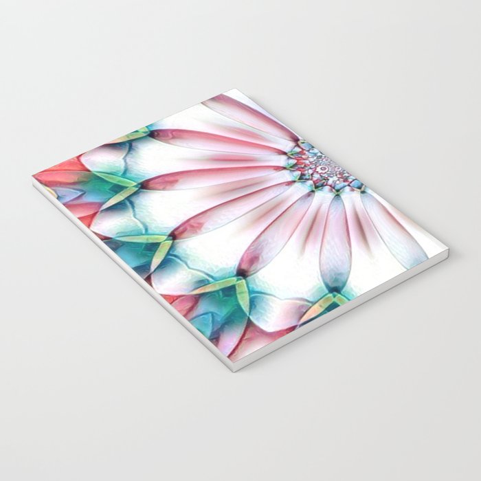 Rainbow Inverted Flower Kaleidoscope Notebook By