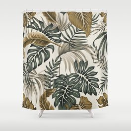 Tropical leaves seamless pattern Shower Curtain