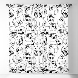 Black and white  skulls pattern Blackout Curtain